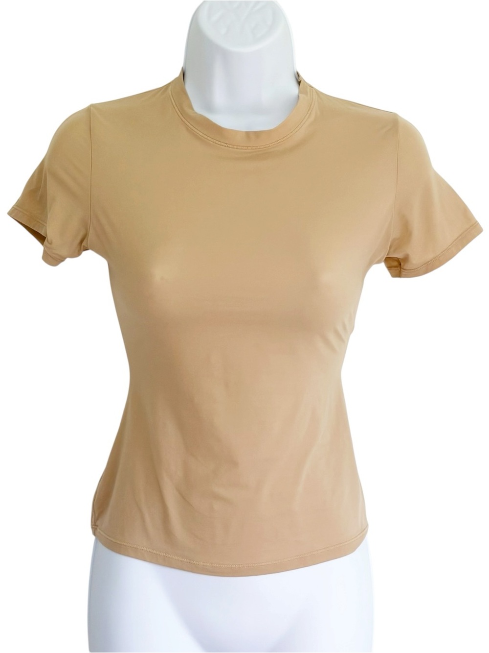 SKIMS Fits Everybody T-Shirt Tan Smoothing Stretch Fitted Tee Small